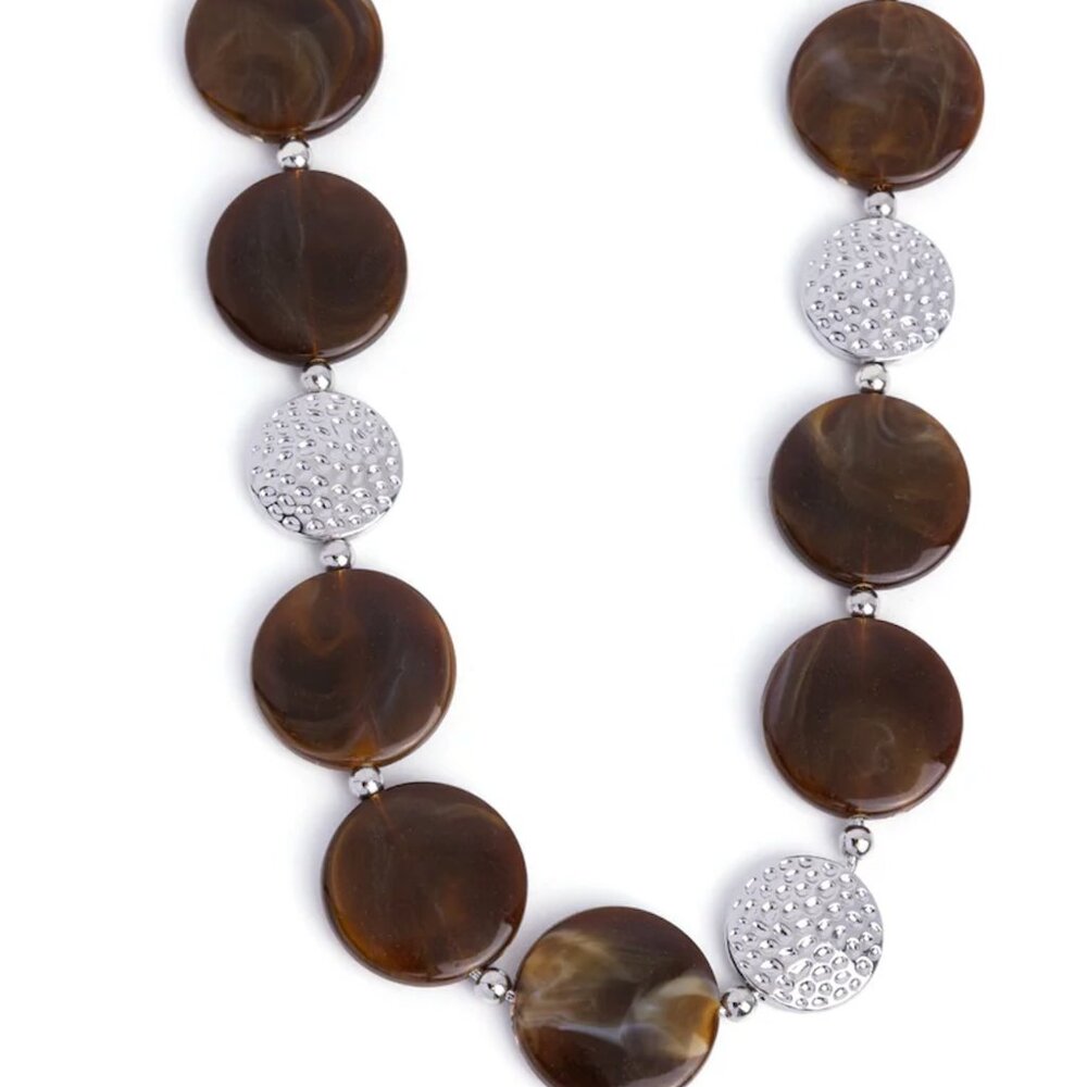 Paparazzi Swatch Shimmer Brown Necklace & Earrings Set